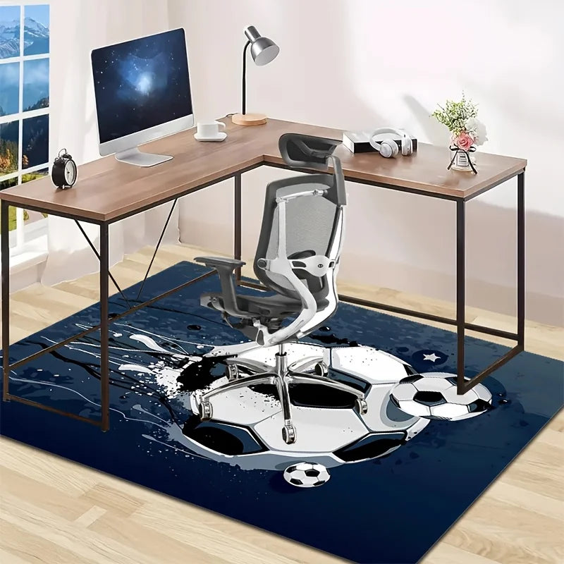 Football Logo Rug – Soft Soccer Carpet for Bedroom, Living Room, Kids & Sports Fans
