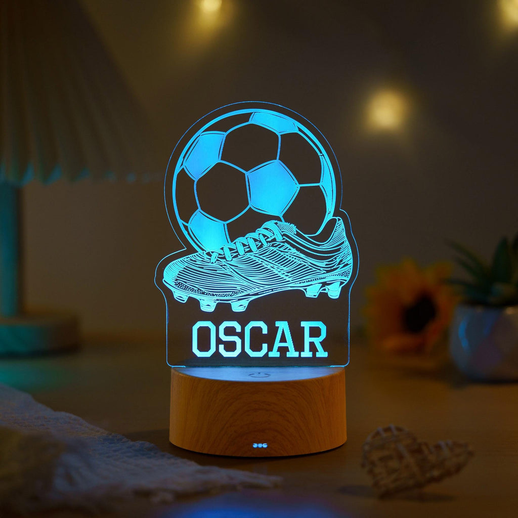 Personalised Football Night Light,Custom Name Soccer LED Lamp,Players Birthday Gift,Sport Fans Bedroom Decor,Team Fan Sign,Kids Bedside Lamp
