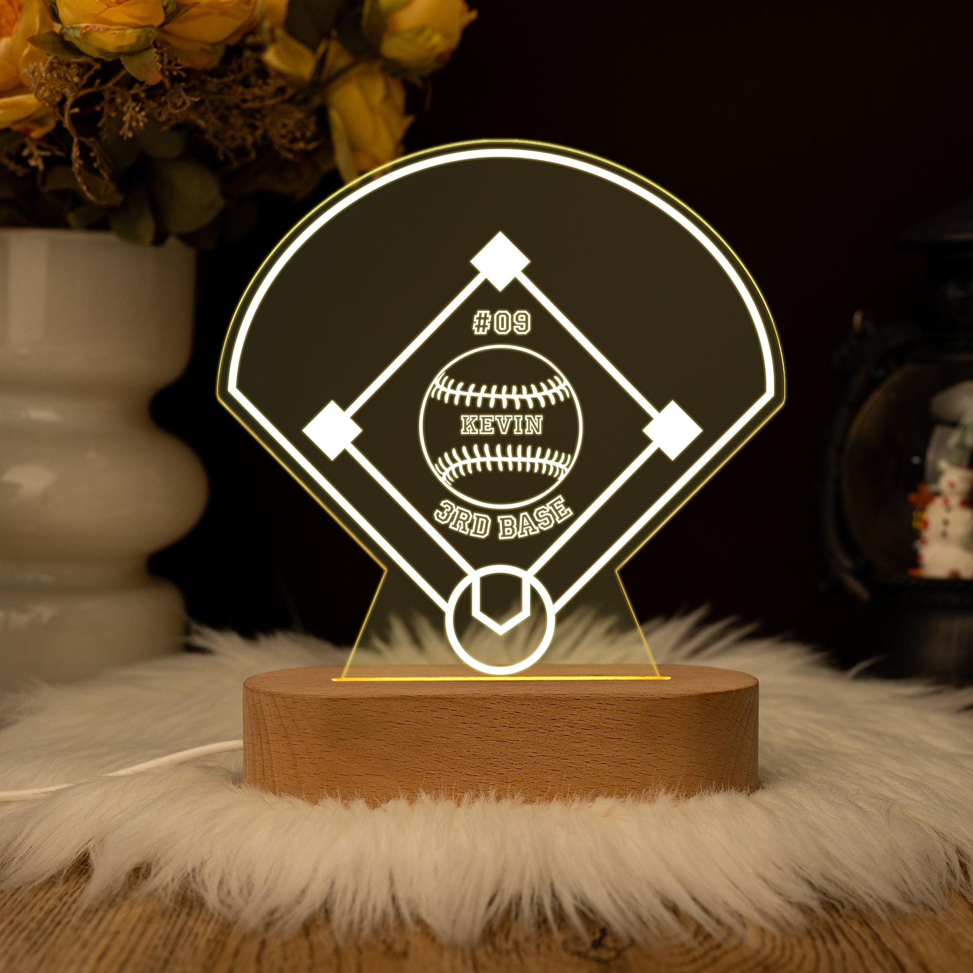 Personalized Baseball Glover LED Night Light