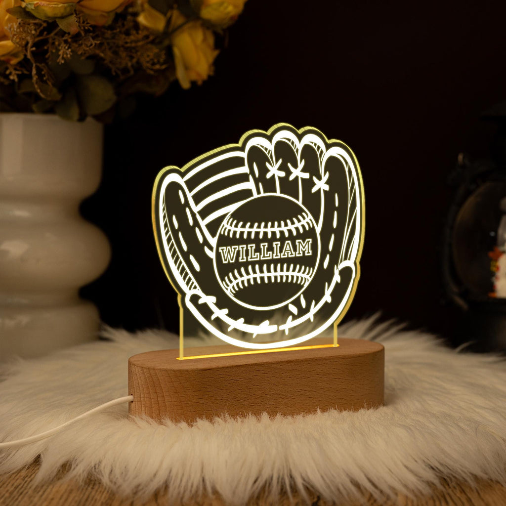 Personalized Baseball Glover LED Night Light