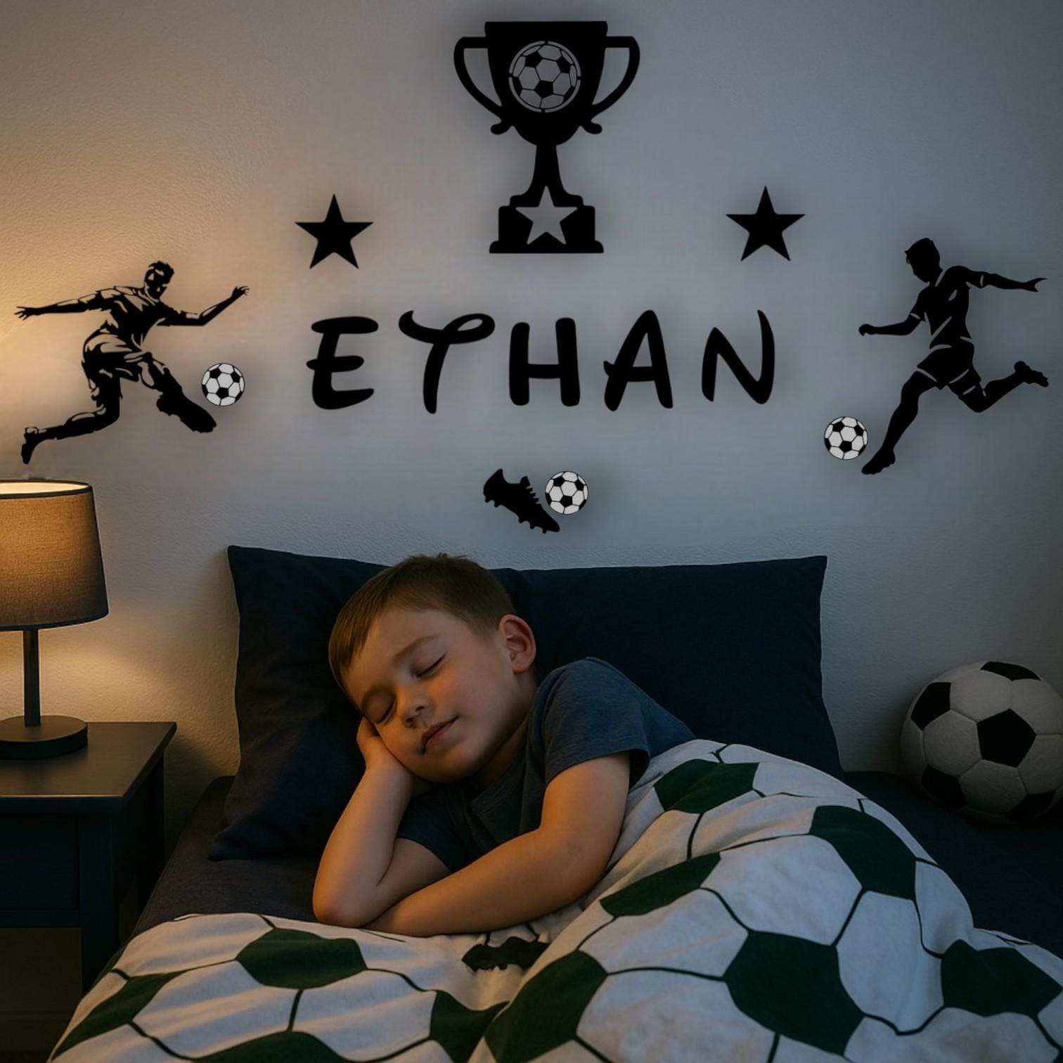 Personalized Children's Room Decoration Footballer with First Name