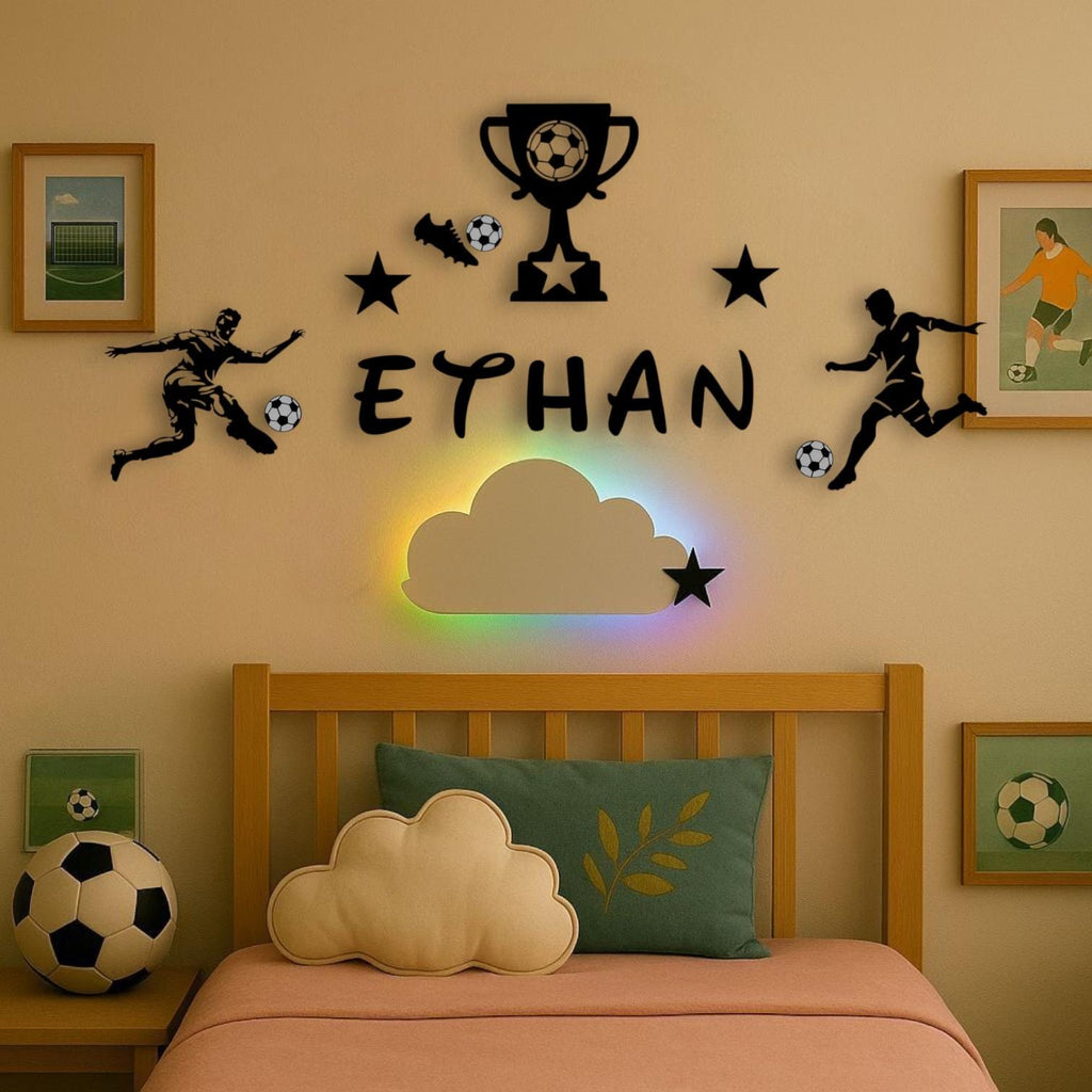 Personalized Children's Room Decoration Footballer with First Name