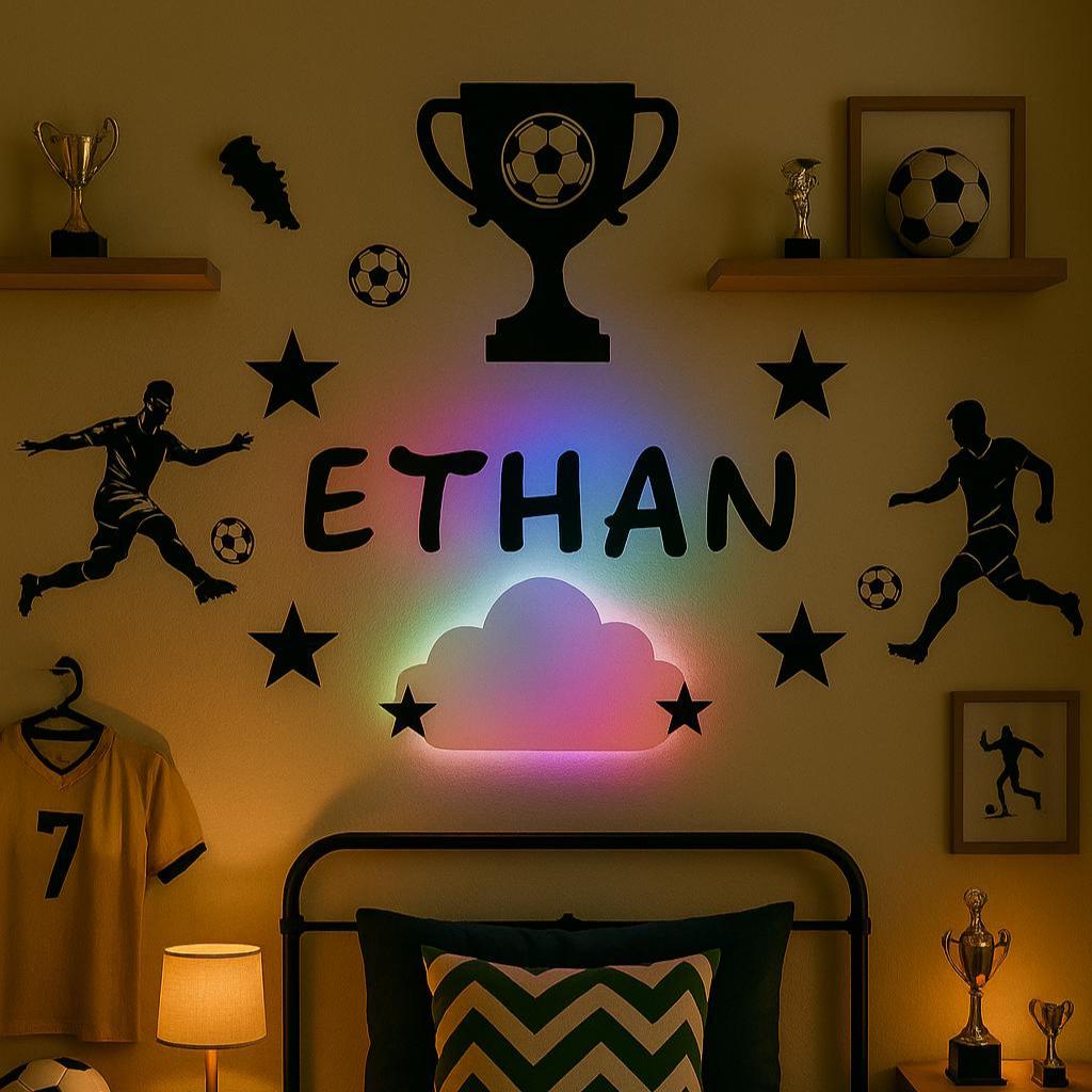 Personalized Children's Room Decoration Footballer with First Name