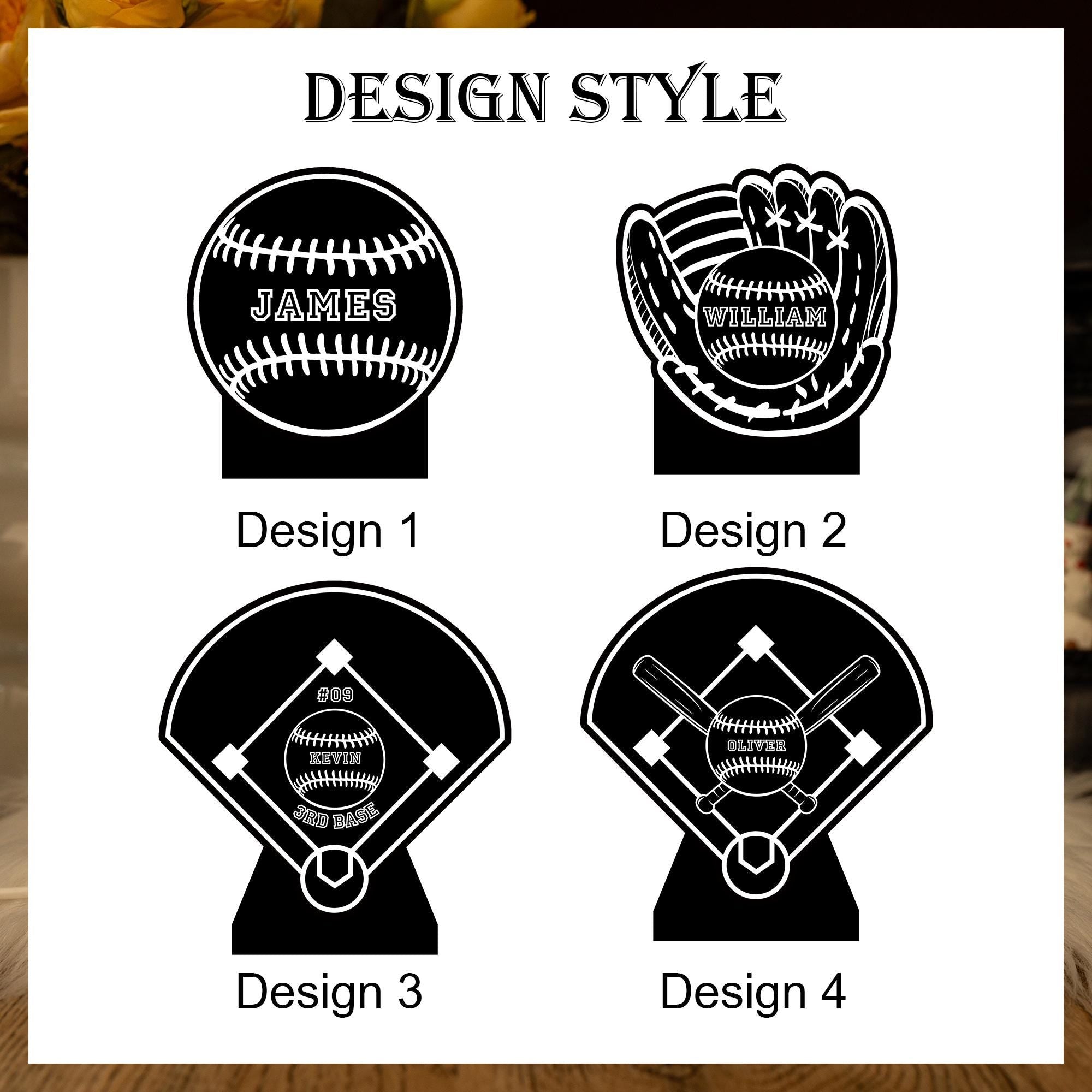 Personalized Baseball Glover LED Night Light