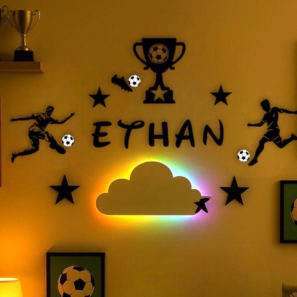 Personalized Children's Room Decoration Footballer with First Name