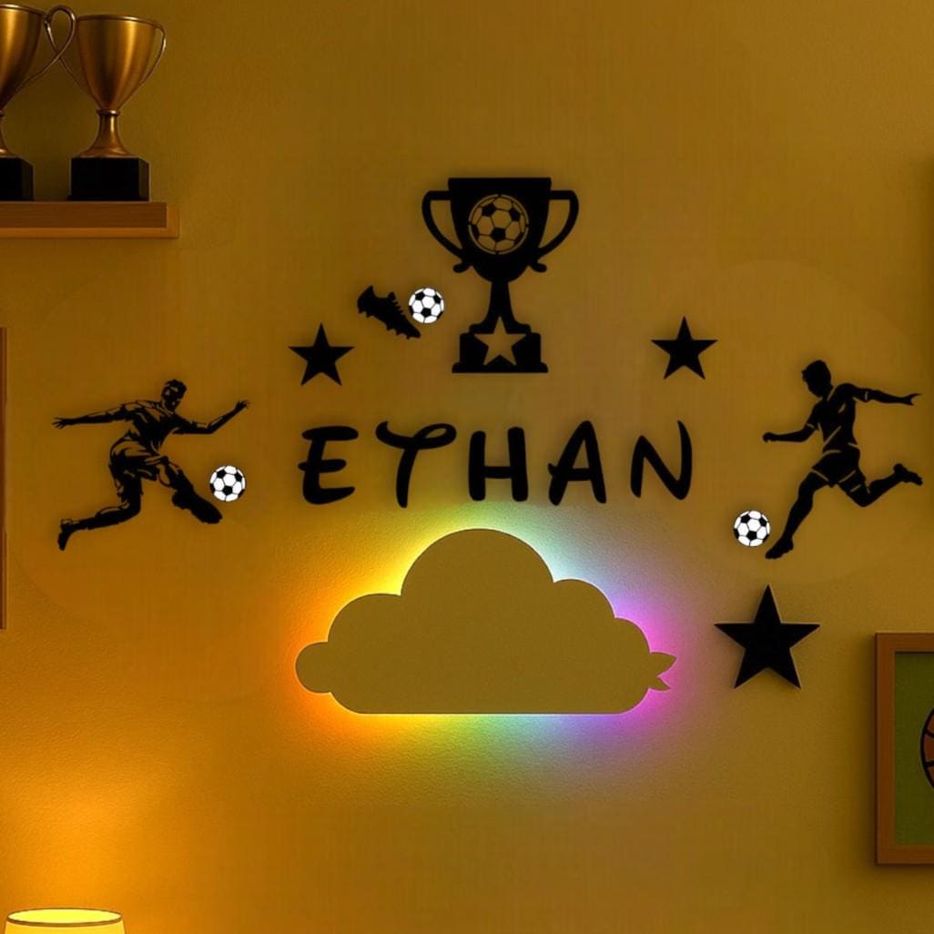 Personalized Children's Room Decoration Footballer with First Name
