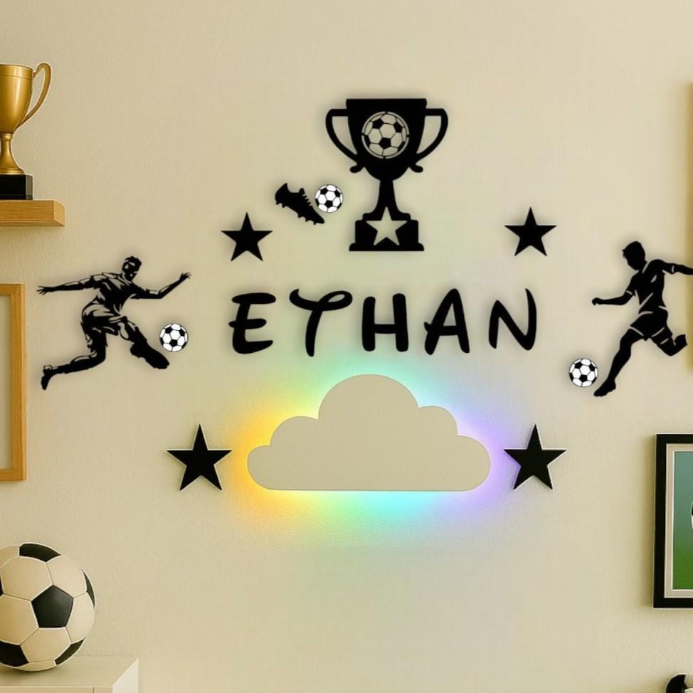 Personalized Children's Room Decoration Footballer with First Name